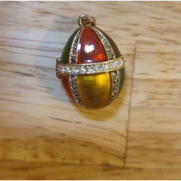 Multicolor Enamel egg locket Pendant Crystal Rhinestone Locket - Picture 1 of 4